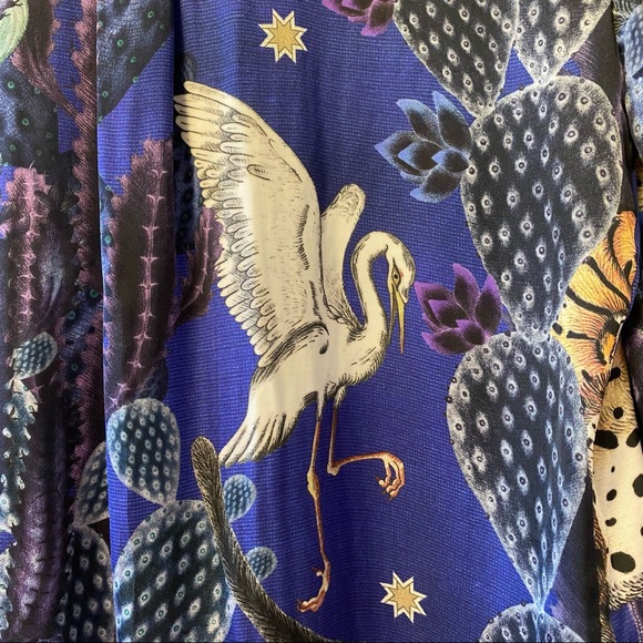 Just Cavalli Satin Print Button-Up Blouse/Top - Picture 12 of 15